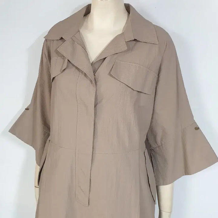 [BUNJANG] SOO Linen Blend Pocketed Midi Dress / SOO 바스락원피스