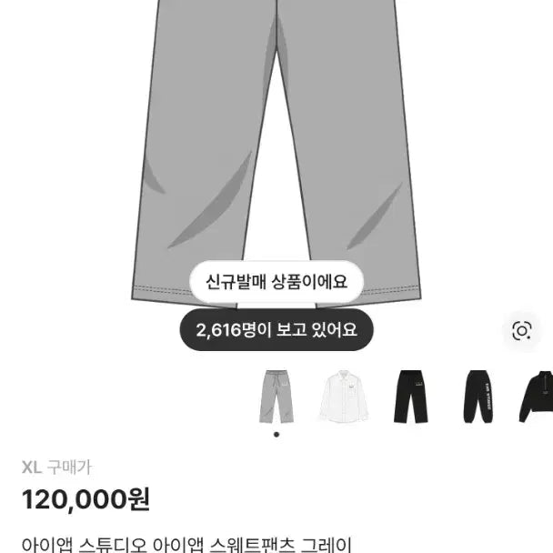 [BUNJANG] IAB Studio Gray Sweatpants XL / 아이앱스튜디오 그레이 스웻팬츠 XL