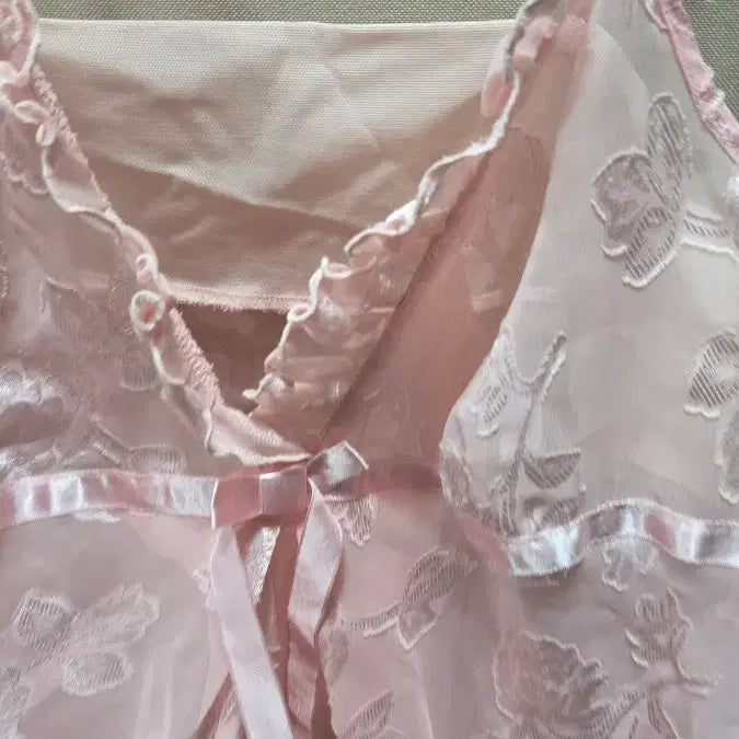 [BUNJANG] Pink Floral Embroidered Slip Dress / 슬립95