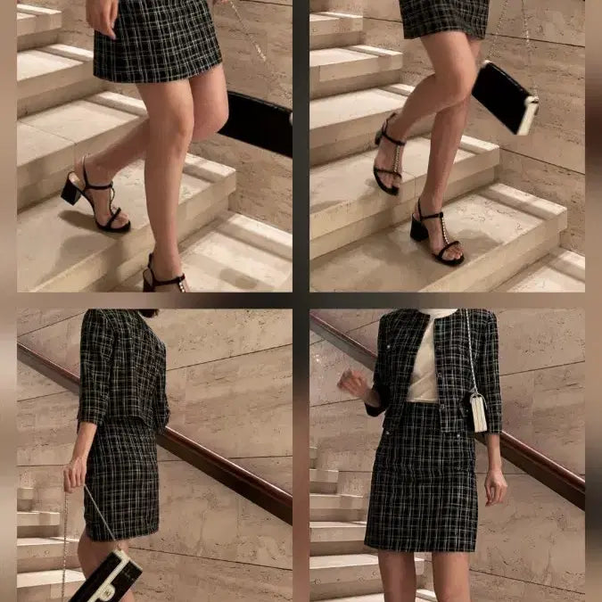 [BUNJANG] Blanche Jolie Tweed Jacket and Skirt Set / 블랑쇼 졸리 트위드 자켓 스커트 셋업 s