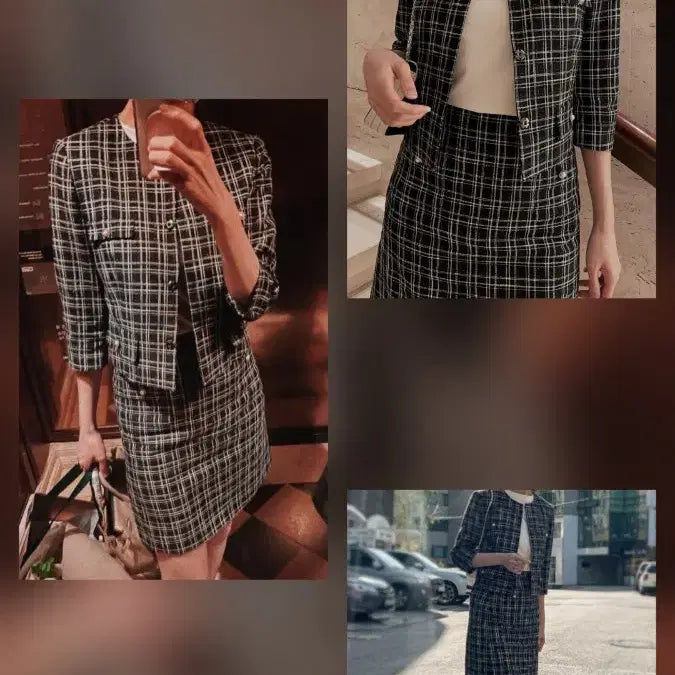 [BUNJANG] Blanche Jolie Tweed Jacket and Skirt Set / 블랑쇼 졸리 트위드 자켓 스커트 셋업 s