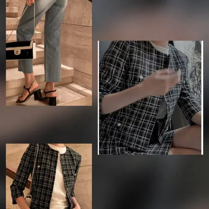 [BUNJANG] Blanche Jolie Tweed Jacket and Skirt Set / 블랑쇼 졸리 트위드 자켓 스커트 셋업 s