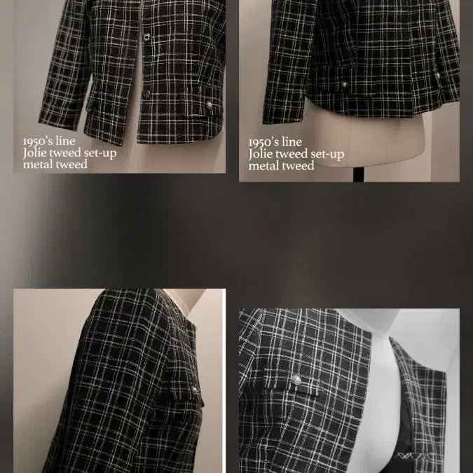 [BUNJANG] Blanche Jolie Tweed Jacket and Skirt Set / 블랑쇼 졸리 트위드 자켓 스커트 셋업 s