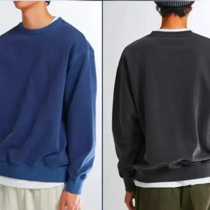 [BUNJANG] Pigment Washed Denim Sweatshirt (M) / 청데님 워싱 맨투맨~새상품