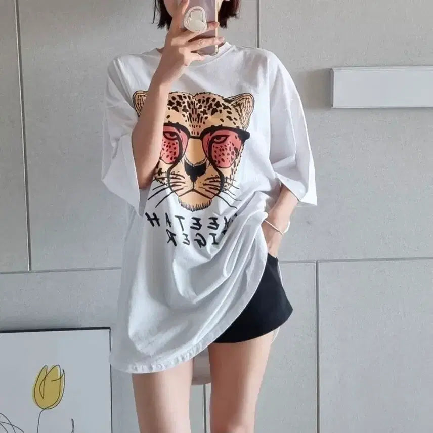 [BUNJANG] Oversized White Short Sleeve T-shirt / 빅사이즈 반팔티셔츠