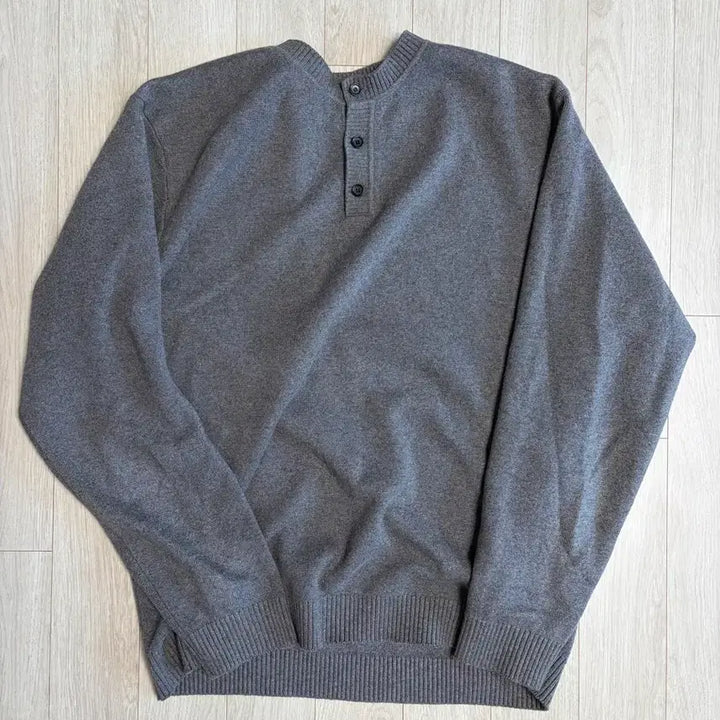 [BUNJANG] Steady&amp;Everywhere Cotton Cashmere Henley Neck Knit Sweater / 4) 스테디에브리웨어 코튼 캐시미어 헨리 넥 니트 더스티 코코아