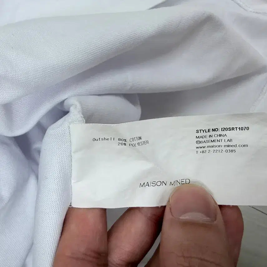 [BUNJANG] Maison Mineed Long Sleeve White T-shirt / 메종미네드 롱슬리브 화이트 s사이즈