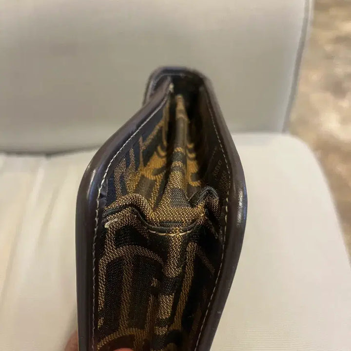 [BUNJANG] Fendi FF Logo Brown Clutch / (정품)펜디 FF 로고 브라운 클러치