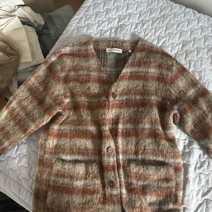 [BUNJANG] Our Legacy Mohair Cardigan Check / [50] 아워레가시 모헤어 가디건 어멘트 체크