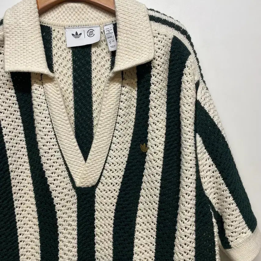 [BUNJANG] Adidas x CLOT Stripe Knit Shirt / 아디다스 x 클랏 스트라이프 반팔 니트 셔츠