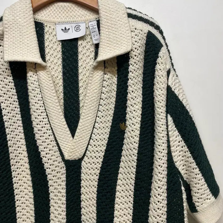[BUNJANG] Adidas x CLOT Stripe Knit Shirt / 아디다스 x 클랏 스트라이프 반팔 니트 셔츠