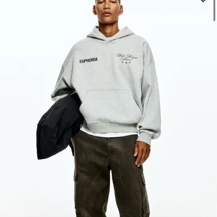 [BUNJANG] H&amp;M Oversized Hoodie Grey XL / H&amp;M 오버핏 후드티 그레이 XL