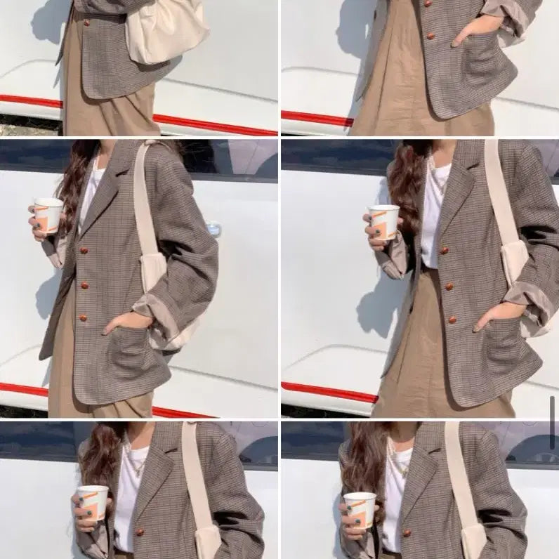 [BUNJANG] Taehyang Closet Checkered Jacket Blazer / 태향옷장 체크 자켓 블레이저