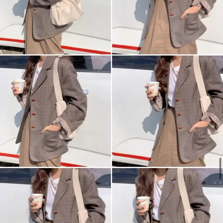 [BUNJANG] Taehyang Closet Checkered Jacket Blazer / 태향옷장 체크 자켓 블레이저