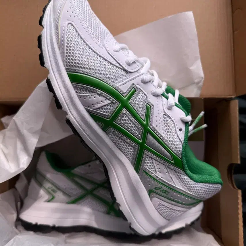 [BUNJANG] Asics Jog 100 S White Green 2E Wide / 아식스 조그 100 S 화이트 그린 2E 와이드