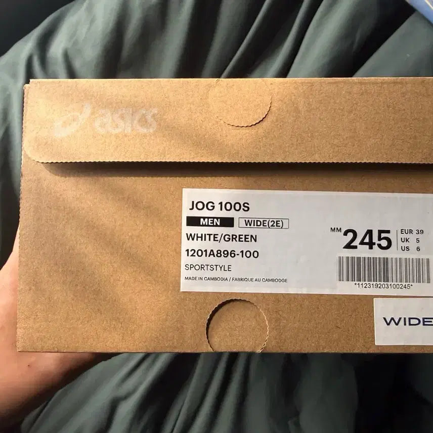 [BUNJANG] Asics Jog 100 S White Green 2E Wide / 아식스 조그 100 S 화이트 그린 2E 와이드
