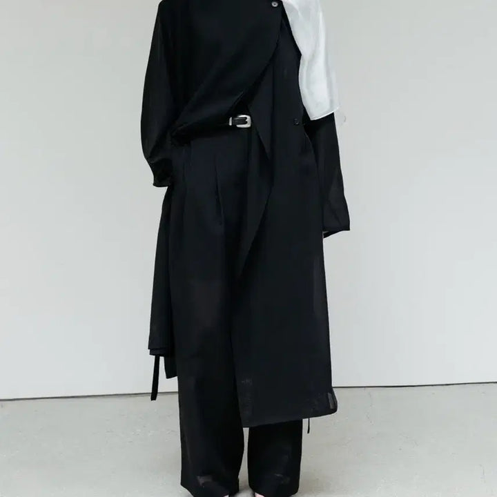 [BUNJANG] rrace Summer Wool Trench Coat - Black / 레이스 rrace Summer Wool Trench Coat_Black