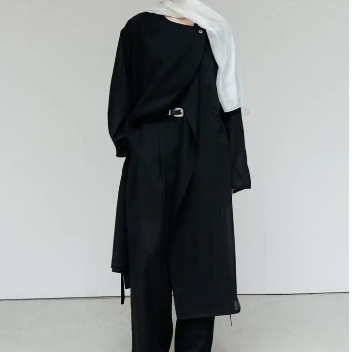 [BUNJANG] rrace Summer Wool Trench Coat - Black / 레이스 rrace Summer Wool Trench Coat_Black