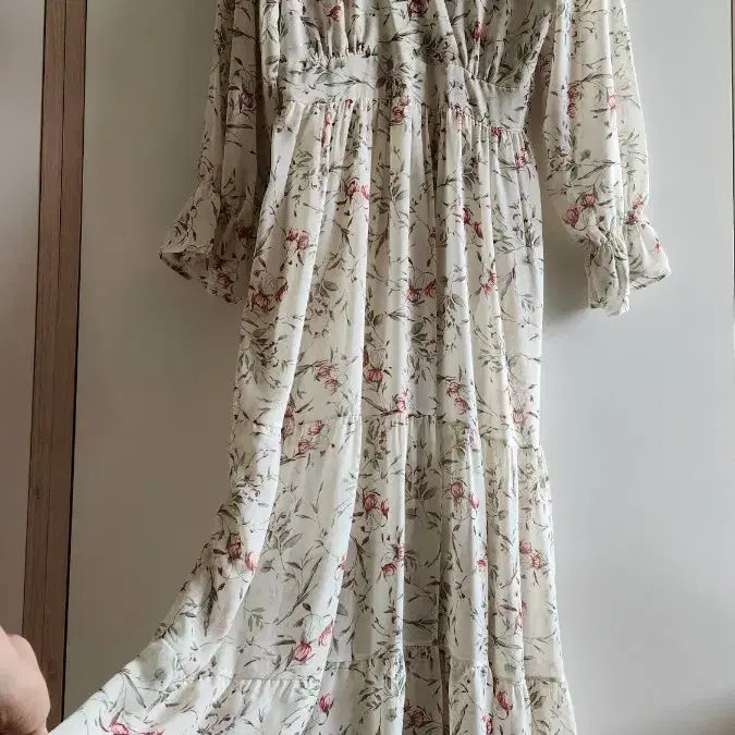 [SOLD OUT] SOUP플라워 쉬폰 롱 원피스