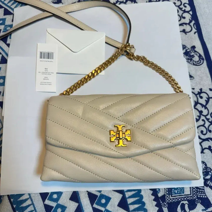 [BUNJANG] Tory Burch Kira Chevron Chain Wallet Ivory / 토리버치 키라 쉐브론 체인 월넛 아이보리