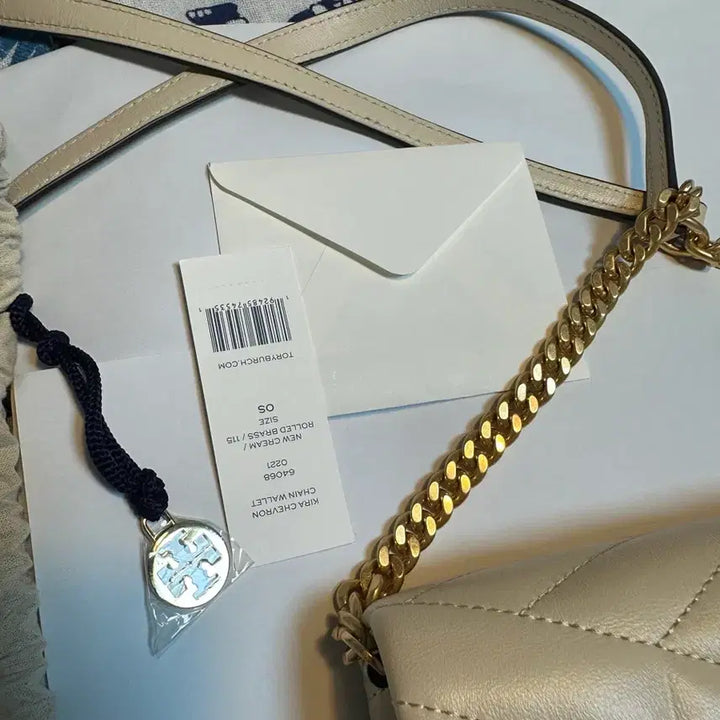[BUNJANG] Tory Burch Kira Chevron Chain Wallet Ivory / 토리버치 키라 쉐브론 체인 월넛 아이보리