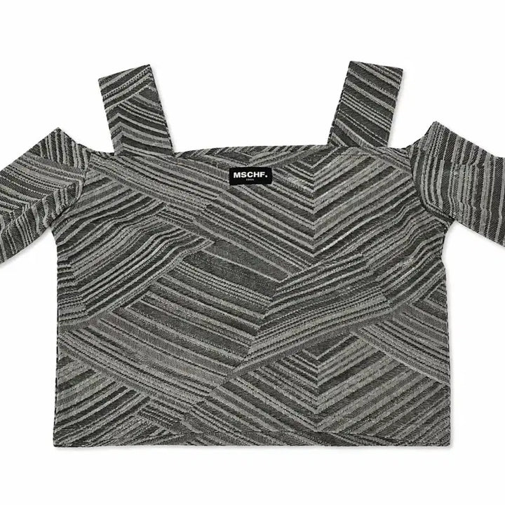 [BUNJANG] Mischief Off-Shoulder Cropped T-Shirt / 미스치프 오프숄더