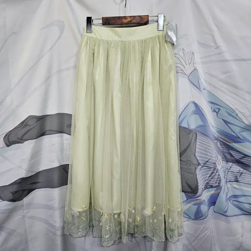 [BUNJANG] Disney Floral Embroidered Long Skirt / 디즈니  스커트