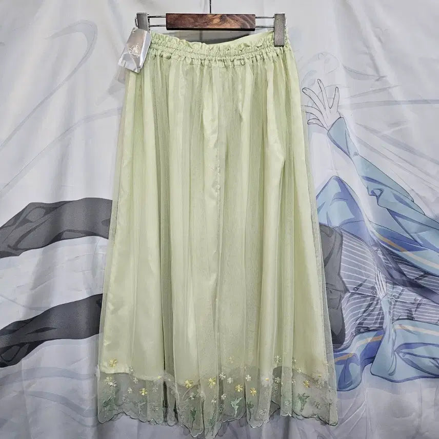 [BUNJANG] Disney Floral Embroidered Long Skirt / 디즈니  스커트
