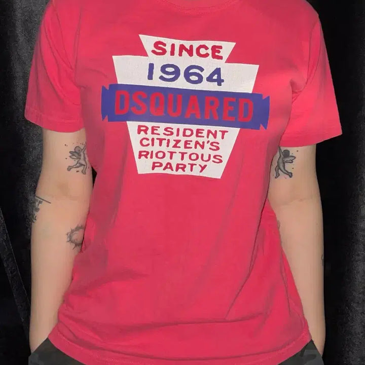 [BUNJANG] Dsquared2 1964 Red Short Sleeve T-shirt / 디스퀘어드2 1964 반팔 티셔츠 레드