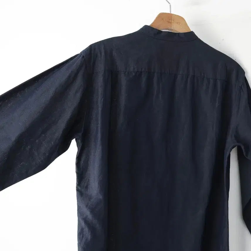 [BUNJANG] Uniqlo Linen Cotton Collarless Shirt / 95/새상품 유니클로 린넨코튼 노카라 셔츠