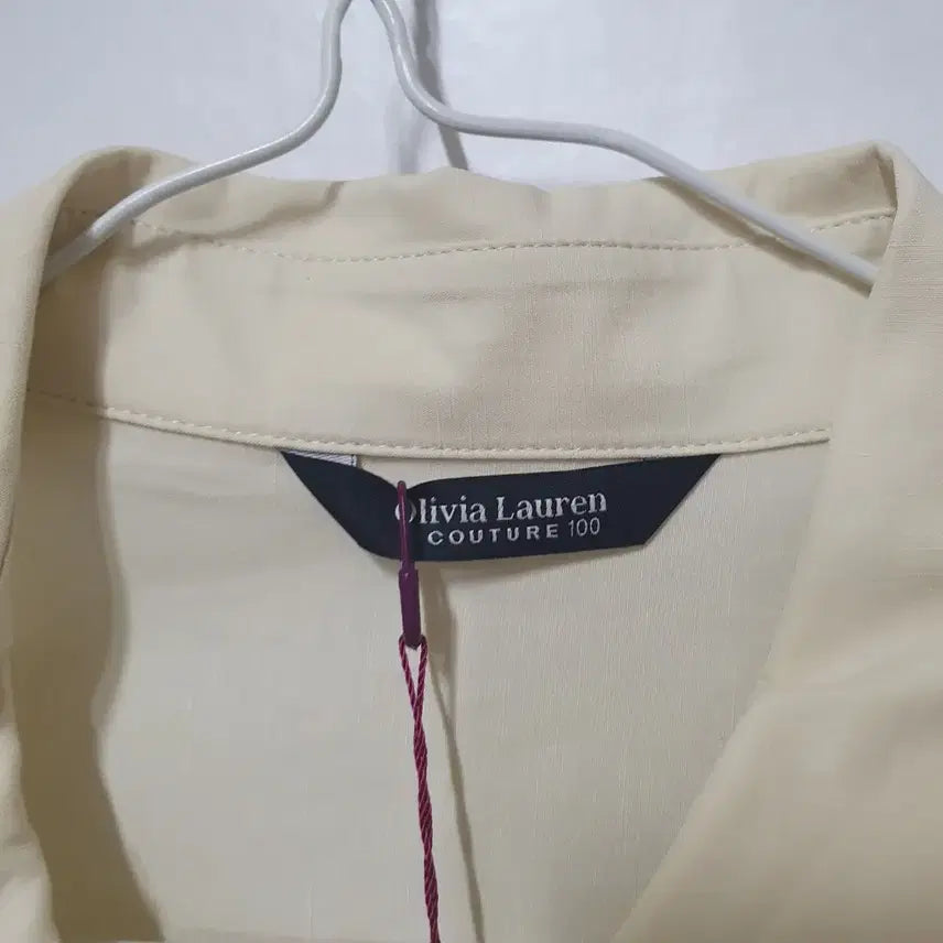 [BUNJANG] Olivia Lauren Linen Blend Short Sleeve Shirt / 올리비아로렌(미사용제품)벨트 반팔 면,마혼방셔츠 아이보리
