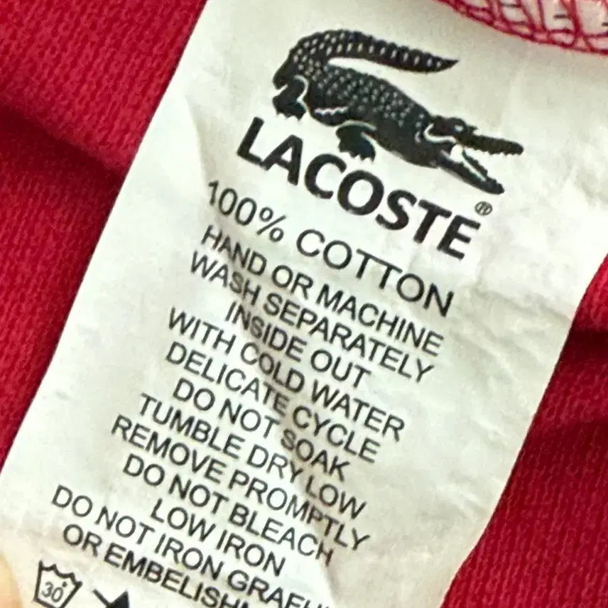 [BUNJANG] Lacoste Red Pique Polo T-shirt / 라코스테 레드 피케 폴로 반팔티