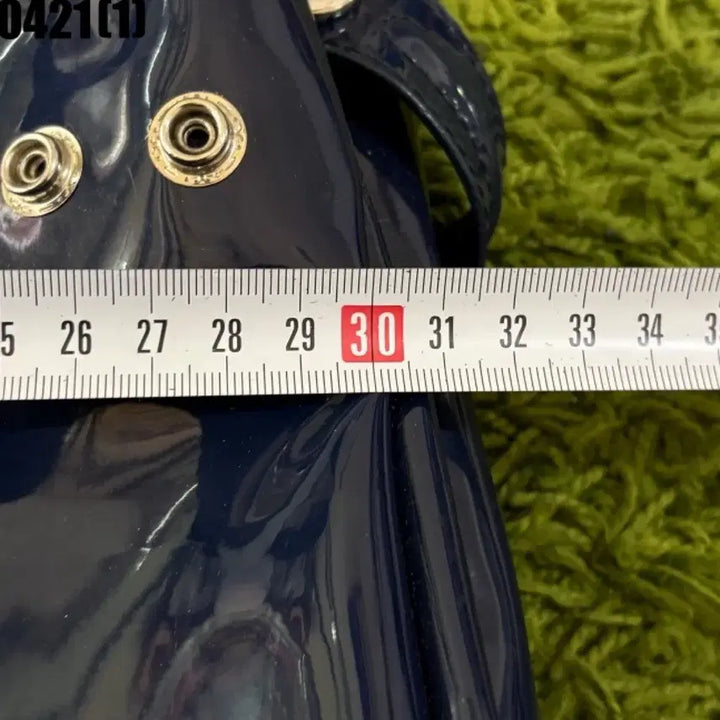 [BUNJANG] Arma Navy Patent Leather Tote Bag / 아르마 네이비 페이턴트 유광 토트백 가방