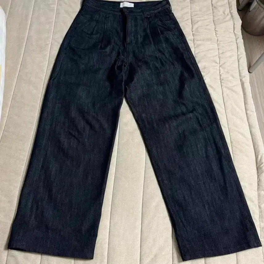 [BUNJANG] Portners Two-Tuck Wide Black Jeans / [S] 포트너스 투턱 와이드 블랙 진