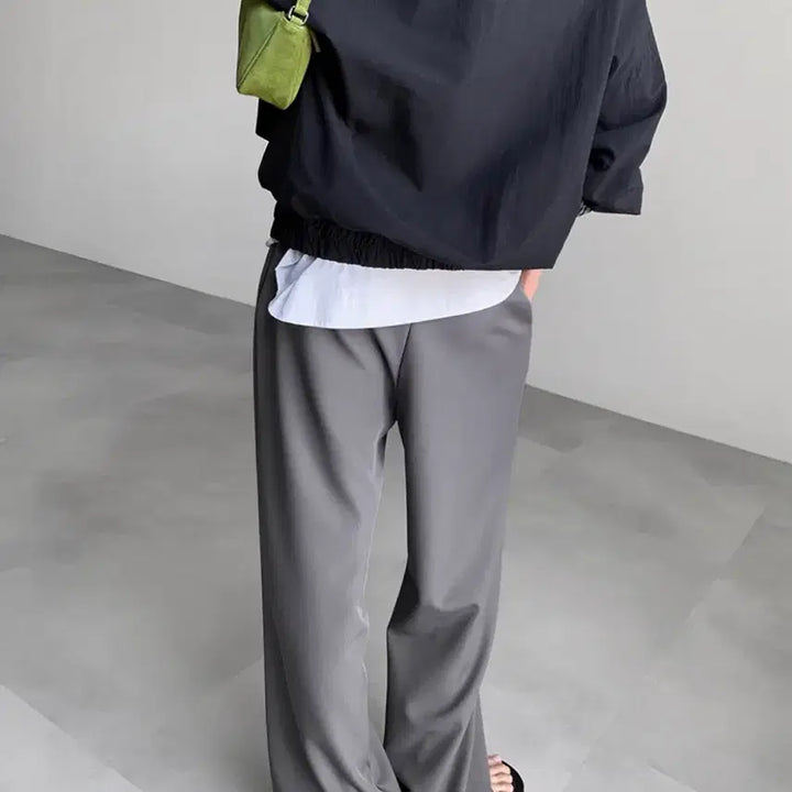 [BUNJANG] 45th Street Pinstripe Tucked Slacks / 45번가 스트링 핀턱 슬랙스   리본빛 모노하 문달 낫띵리튼
