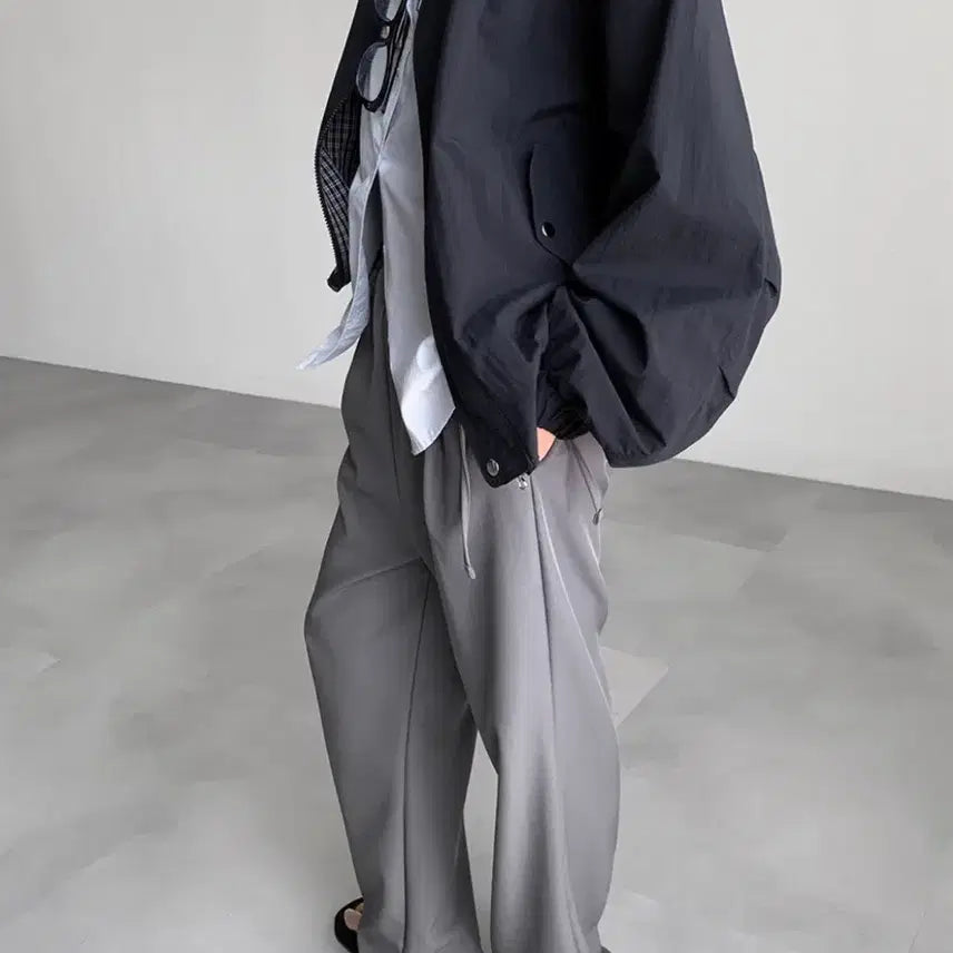 [BUNJANG] 45th Street Pinstripe Tucked Slacks / 45번가 스트링 핀턱 슬랙스   리본빛 모노하 문달 낫띵리튼