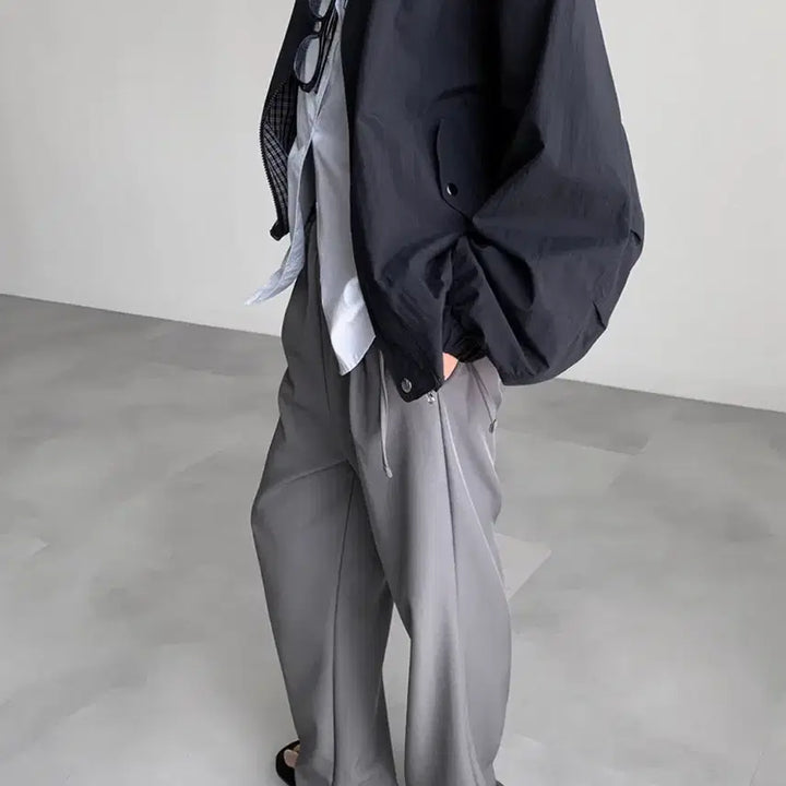 [BUNJANG] 45th Street Pinstripe Tucked Slacks / 45번가 스트링 핀턱 슬랙스   리본빛 모노하 문달 낫띵리튼