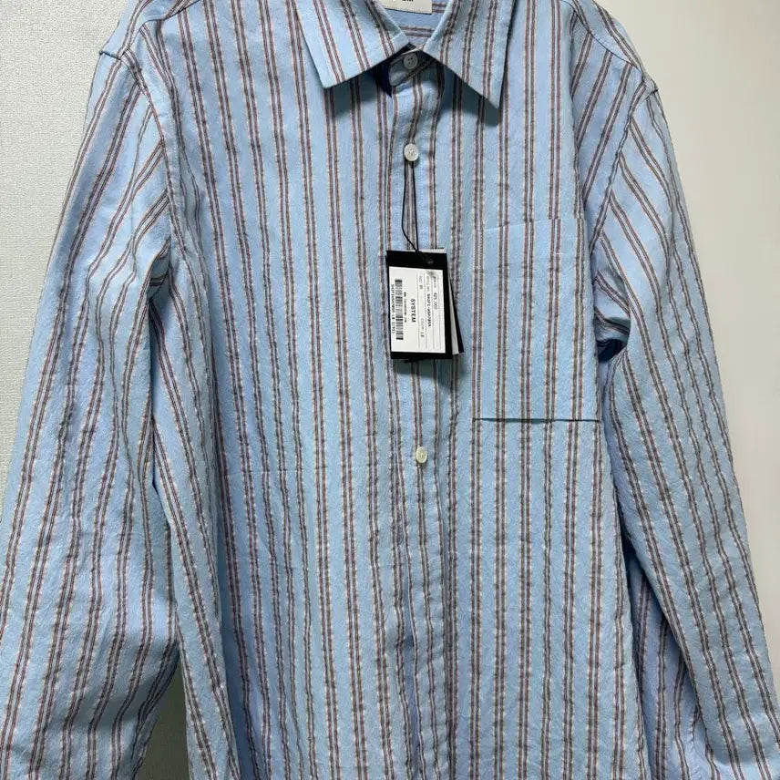 [BUNJANG] SYSTEM HOMME Striped Collar Shirt / SYSTEM HOMME 스트라이프 칼라 셔츠 95오버핏