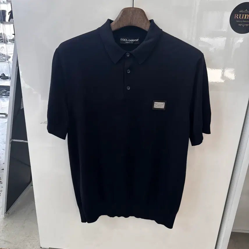 [SOLD OUT] 돌체앤가바나 로고 태그 울 폴로 반팔