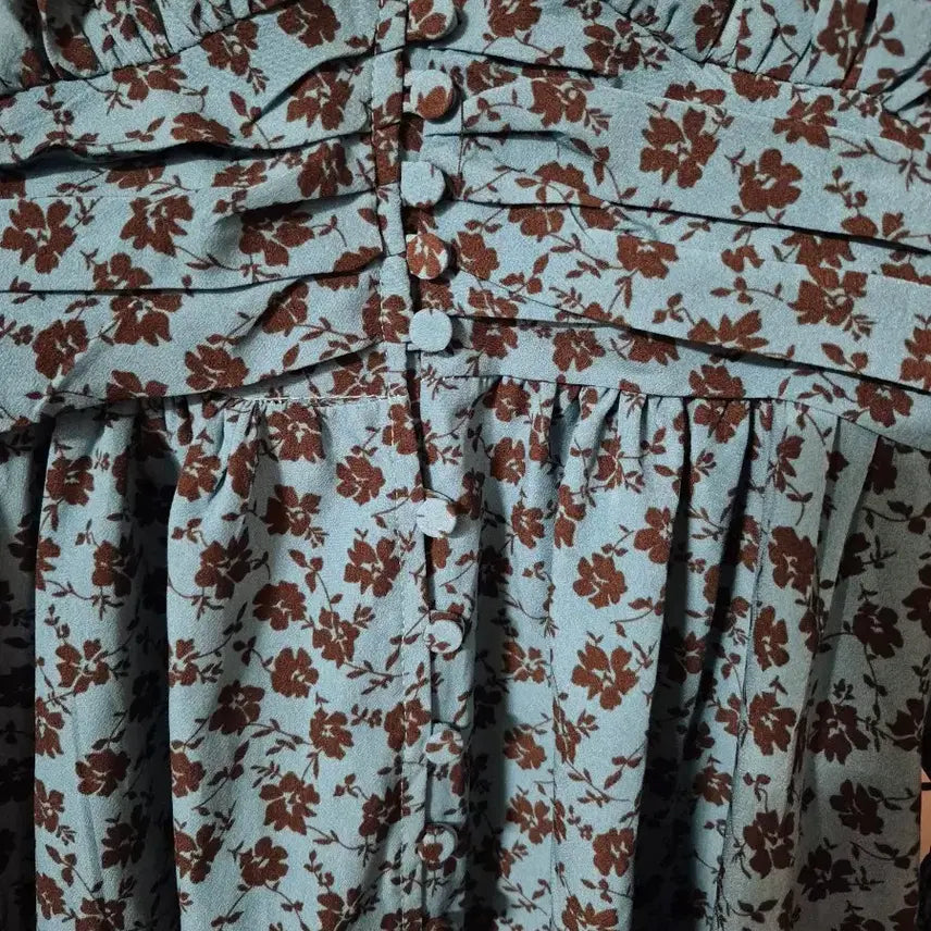 [BUNJANG] Blue Flower Midi Dress / 블루 플라워 원피스