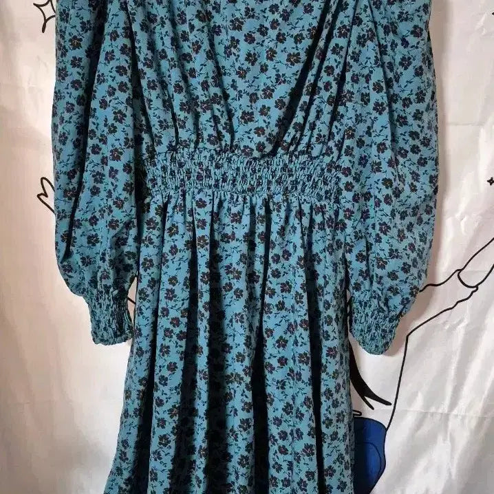 [BUNJANG] Blue Flower Midi Dress / 블루 플라워 원피스