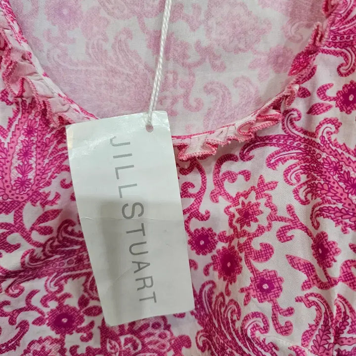 [BUNJANG] Jill Stuart Pink Paisley Short Sleeve Blouse / 질스튜어트 핑크 페이즐리 반팔 블라우스