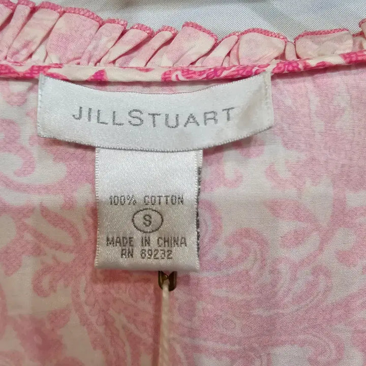 [BUNJANG] Jill Stuart Pink Paisley Short Sleeve Blouse / 질스튜어트 핑크 페이즐리 반팔 블라우스