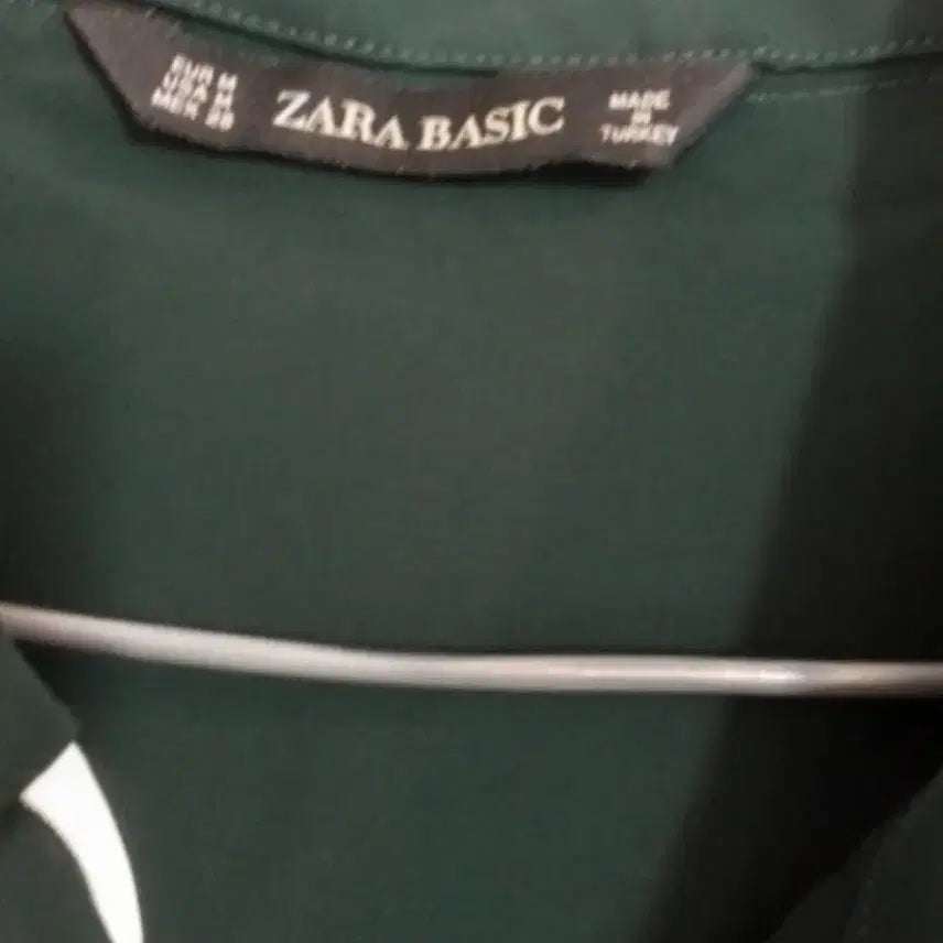 [BUNJANG] Zara Basic Green Ribbon Blouse / 여프리자라 베이직 그린 리본 블라우스