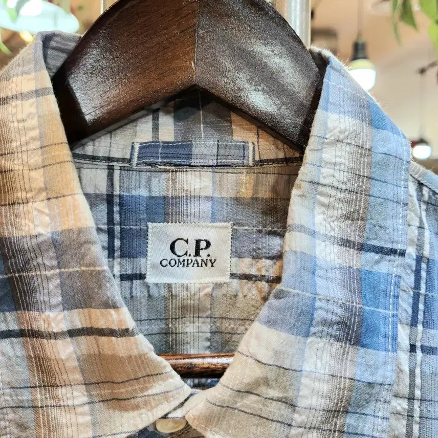 [BUNJANG] CP Company Blue Check Shirt / CP컴퍼니 블루 체크 셔츠
