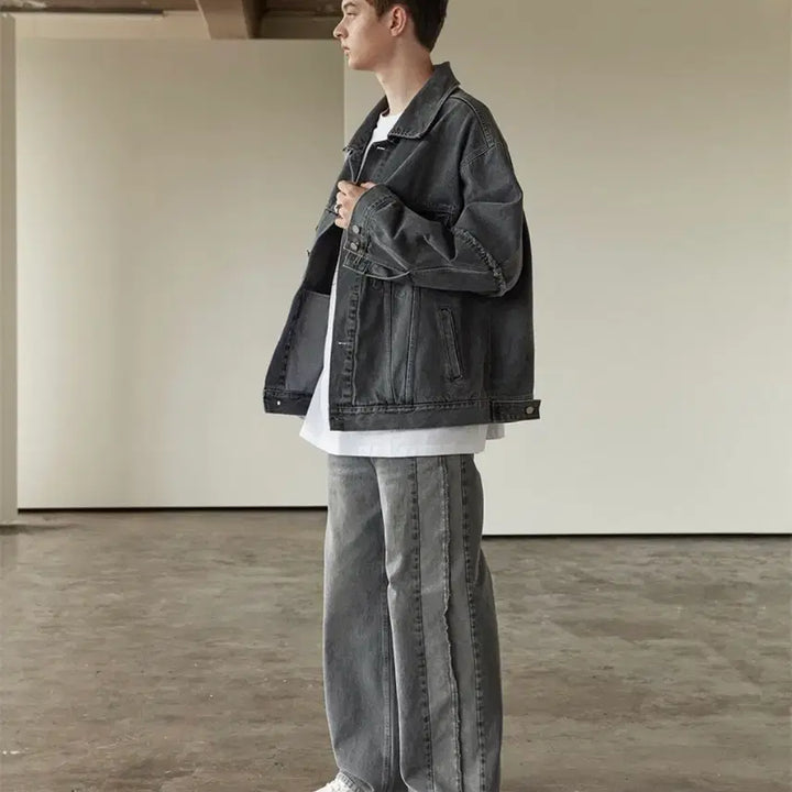 [BUNJANG] ADD. Gray Washed Denim Pants / ADD. 그레이 워싱 데님 팬츠