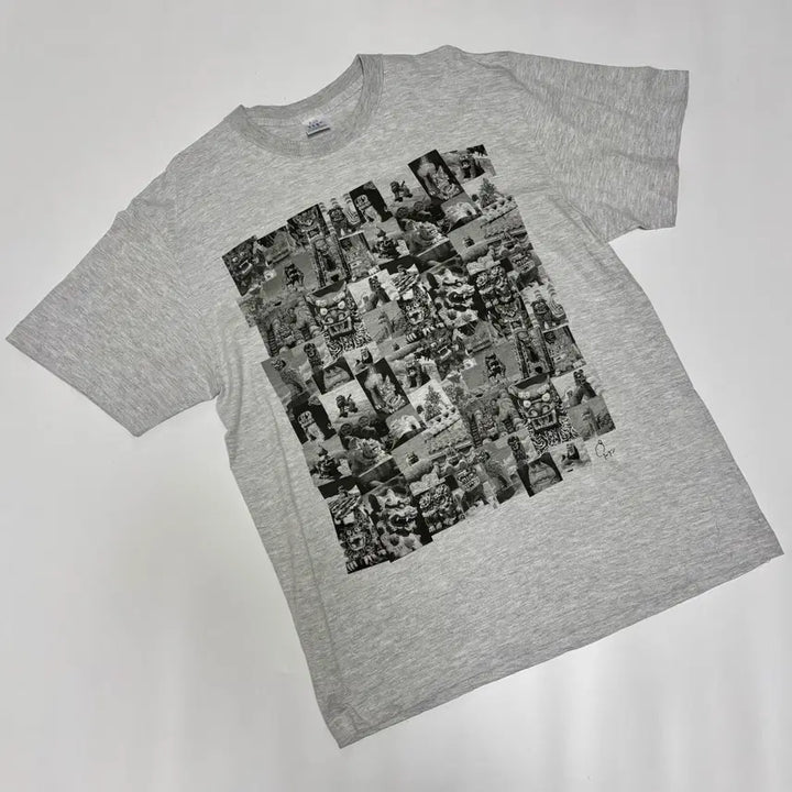 [BUNJANG] Shisa Collage Art Graphic T-shirt / 오키나와 시사(Shisa) 콜라주 아트 그래픽 티셔츠