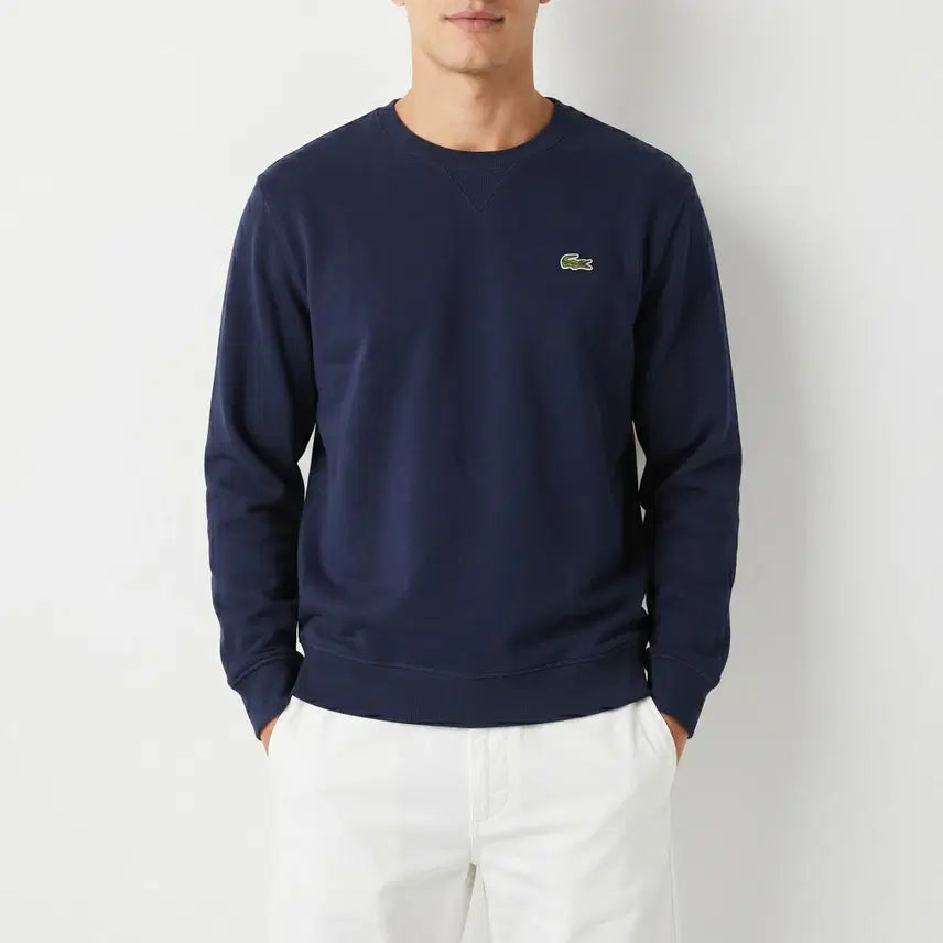 [BUNJANG] Lacoste Sport SH1505 Navy Fleece Sweatshirt / 라코스테 스포츠 기모 맨투맨 네이비 SH1505 (6/XL)