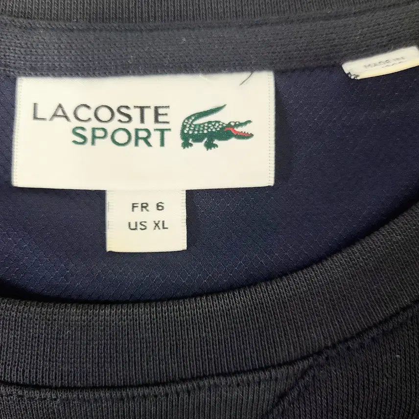 [BUNJANG] Lacoste Sport SH1505 Navy Fleece Sweatshirt / 라코스테 스포츠 기모 맨투맨 네이비 SH1505 (6/XL)