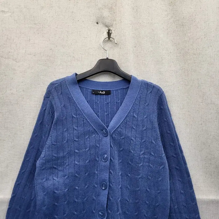 [BUNJANG] AtG Blue Cable Knit Cardigan / AtG 블루 꽈배기 니트 가디건